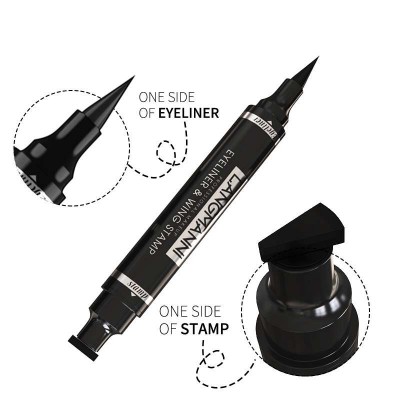 Double - head seal eyeliner, waterproof and durable, 2 - and 1 - triangle black eyeliner