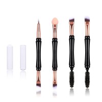 Private lable single makeup brush professional double head eyebrow brush eyeliner and eyelashes brush