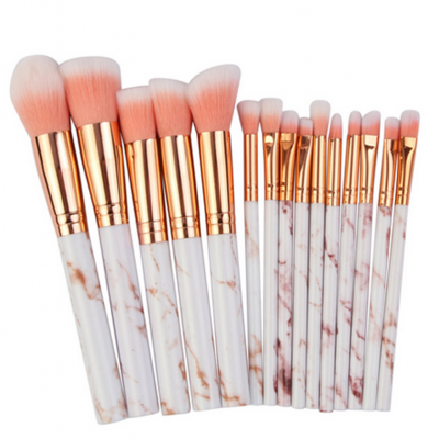 15 Pcs Synthetic Hair Cosmetic Makeup Brush Sets with Handle Makeup Brush Set Professional